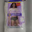 Hanes Women's Underwear Briefs Pack, 10-Pack, Cotton Panties for Women, Moisture-Wicking, Full Coverage (7, All White)