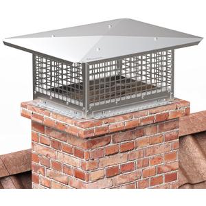 YITAHOME Chimney Cap, 13" x 17" Chimney Cover for Outside, 304 Stainless Steel Fireplace Chimney Caps with Adjustable Metal Strips, Screws & Gloves