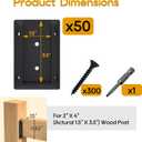 50P Deck Railing Bracket Connectors for 2"x4" (Actual 1.5" x 3.5") Wood Post, Black Wood Post to Handrail Connection, Nylon Deck Railing Hardware for Fence, Balcony, Stair Railings
