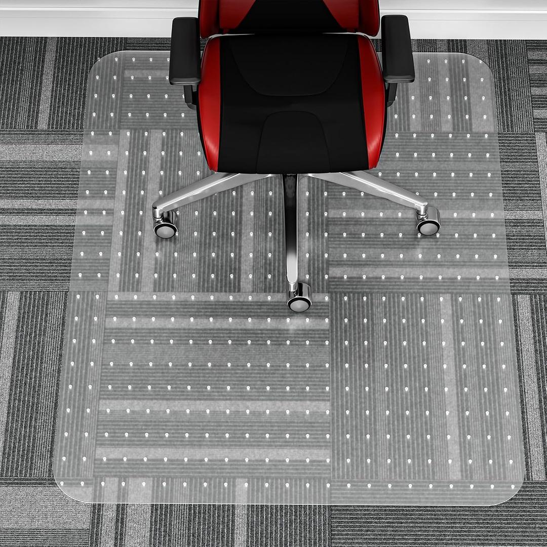WASJOYE Office Chair Mat for Carpet, Desk Chair Mat for Carpet, Thick Computer Chair Mat with Non-Slip Studded for Home and Office Low Pile Carpet, 36" x 48"