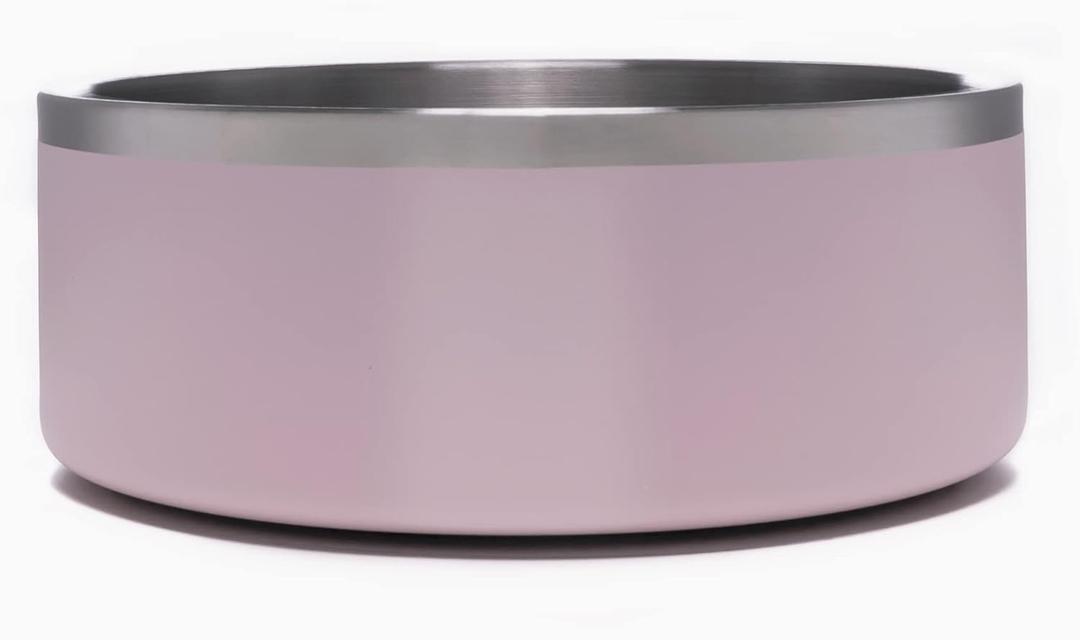4Knines Stainless Steel Dog Bowl  Heavy Duty Non-Slip Large Pet Food and Water Bowl for Dogs and Puppies, Double-Walled, Spill Resistant, Rust Proof, Easy Clean, 64oz Capacity - Pink