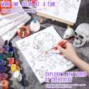 Cindeer 6 Packs 8 x 10 Inches Halloween Pre Drawn Canvas for Adult Framed Pumpkin Witch Bundle Stretched Painting Canvas DIY Halloween Acrylic Pouring and Oil Painting Party Favor(Novel)