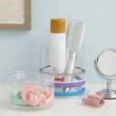 STORi Bella Stackable Clear Plastic Hair Accessory Organizer Set | Round Headband and Hairbrush Holder Stacks on The Storage Containers with Tray Lid | Made in USA