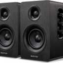 Sanyun SW208 3" Active Bluetooth 5.0 Bookshelf Speakers  60W Carbon Fiber Speaker Unit - Built-in 24bit DAC - Dynamic 3D Surround Sound  2.0 Computer PC Monitor Gaming Speakers (Pair, Black)