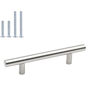 homdiy 30 Pack | Cabinet Handles Brushed Nickel Round Bar Cabinet Pulls 5in Hole Center HD201SN Stainless Steel Drawer Pulls Kitchen Cabinet Handles Cupboard Handles 20 Pack