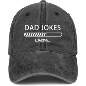 Dad Jokes Hat for Dad Papa Fathers Day Birthday Gifts for Men Dad from Daughter Son - Funny Black Dad Baseball Cap (One Size)
