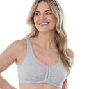 Bestform 5006014 Comfortable Unlined Wireless Cotton Stretch Sports Bra with Front Closure