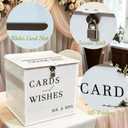 White Acrylic Card Box with Slot & Lock, DIY Large Wedding Card Boxes for Reception, Elegant Money Envelop Card Box for Party Wedding Birthday Baby Shower Graduation Table Decor