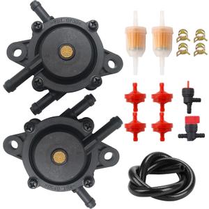 Fuel Pump with Strainers and Oil Hose for Kohler 17HP-25HP Lawn Mower Kohler 7000 series Cub Cadet Briggs and Stratton Mikuni John Deere kawasaki Yamaha Golf Cart Fuel Pump 808656 808492