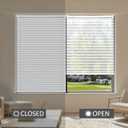 BLINDLY Home Cordless Light Filtering 1" Vinyl Mini Blinds for Windows,Horizontal Window Blinds for Home,Cordless Shades for Indoor&Outdoor Windows,34" W x 36" L,White