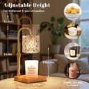Hong-in Candle Warmer Lamp with Timer -Dimmable Adjustable Height Wax Melt Warmer for Jar Candles,Vintage Home Decor with Elegant Clear Glass,Birthday Gifts for Women, Mom, Friend, Sister
