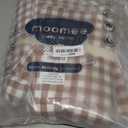 MooMee Gingham Duvet Cover Set 100% Washed Cotton Linen Like Textured Breathable Durable Soft Comfy Modern Checkered Design (Dark Orange Gingham, Oversized Queen 98"x98")