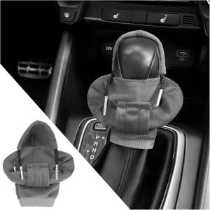 3 x YGDMD Car Gear Shift Cover,Cute Gear Shift Knob Cover with Fashionable Mini People Design,Universal Gears Shifts Hoodie for Most Car Gears Shifts Levers Cars Interior Accessories (Grey) (Gray)