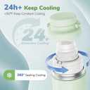 22oz Portable Breast Milk Cooler Bottle-Milk Cooler for Outdoor Travel, Keeps Fresh Cooling for 24+ Hours,Breastfeeding Essentials with 2pcs Bottle for Breastmilk Storage (Mint-Green)