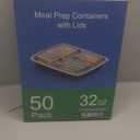 50 Pack (100-Piece) 32 oz Meal Prep Containers Reusable with Lids 3-Compartment, To Go Take Out Plastic Food Storage Containers, Sturdy Leakproof Food Safe, Microwave Freezer Dishwasher Safe, Black