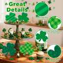 St Patricks Day Wooden Shamrock Decoration, 4-Piece Set of St. Patrick's Day Tabletop or Tray Multi-Layer tiered tray decor Tray Decoration, shamrock decorations, Office Decor (Green02)
