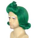 Miss U Hair Men Short Green Funny Wig with White Eyebrows Man Cosplay Halloween Party Wigs
