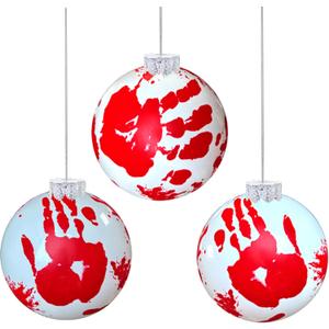 9 Pack Halloween Decorations Outdoor inflatables Scream Ball Elastic Ball Safely expands to 9 inchesHanging Bloody Inflatable Ball for Yard Haunted House Gate Party