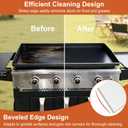 Heavy Duty Griddle Scraper, 5.3" Wide, Sharp Stainless Steel Scraper with Full Tang Silicone Handle, Great BBQ Cleaning Tool for Flat Top Grill & Griddle Cleaning Accessories (1 Pack, Large)