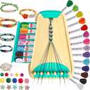 Maynacs Arts and Crafts for Kids Ages 8-12,Friendship Bracelet Making Kit for Girl,Kids Jewelry Making Kit with 28 Pre-Cut Threads,Christmas Birthday Gifts for Ages 6 7 8 9 10 11 12 Year Old Cyan