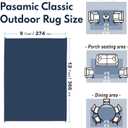 Waterproof Outdoor Rug 9x12 ft, Reversible Plastic Straw Rug, Easy to Clean Patio Rug, Portable Carpet for Patio, RV, Deck, Balcony, Backyard, Picnic, Beach, I-Shaped, Black