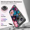 FUNMIKO Cute iPhone 14 Phone Case Wireless Charging & Military-Grade Protection - Trendy Wildflower Design for Women Girls, Matte Cover with Shockproof Corners - Vibrant Flower Pattern
