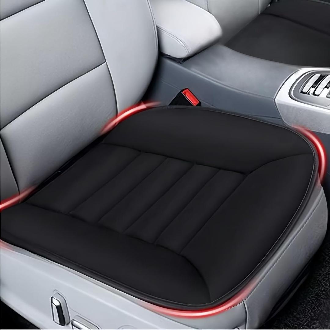 MYFAMIREA Car Seat Cushion Pad 1.2" Thick Comfort Seat Protector for Car Driver Seat Office Chair Home Use Memory Foam Seat Cushion with Non Slip Bottom, 20'' x 18.5'', Black, 20 IN x 18.5 IN x 1.2 IN