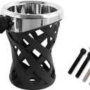 Motorcycle Universal Cup Holder for Harley Davidson Touring Road King, Dyna, Road Glide Limited, Fat Boy, Street Glide, Sportster XL883 1200, Electra Glide, Honda Goldwing GL1800 (Sliver, 5.3-inch)