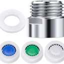 PAGOW 5 Shower Flow Reducer Limiter Set, gpm 1.5 2.0 2.5 Shower Head Flow Restrictor, 1 Pcs Washer, 1 Pcs 1/2 Inch Restrictor Valve, Water Flow Saver Adapter Set for Handheld Shower