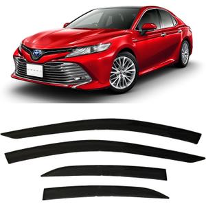 2018-2024 Tape-On Side Window Visor Deflectors for Toyota Camry XV70 L LE SE XLE XSE Hybrid Dark Tinted Rain Guards 2019 2020 2021 2022 2023