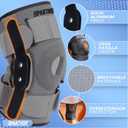 Sparthos Hinged Knee Brace for Larger Legs - Adjustable Stabilizing Support for ACL, MCL, Meniscus Tear, Arthritis - Open Patella - For Men and Women (Plus Size, XXX-Large, Ideal for Thighs 20"-28")