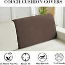 Sofa Covers Couch Covers for Sofa Pet Friendly Couch Cushion Covers Universal Sofa Covers Washable Stretch Slipcovers for Sectional Sofa (Texture Brown, Back Cover M)