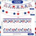 DPKOW 23Pcs 4th of July Banner Tablecloth Napkins Patriotic Decorations Fourth of July Bunting Banner 250th Anniversary American Tablecloth Napkins Memorial Day Decor Veterans Day Party Supplies