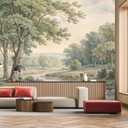 Vintage Forest Peel and Stick Wallpaper Mural for Bedroom 137"x100"