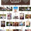 Picture Frames Collage Wall Decor, Rustic Wooden Hanging Photo Display with Clips - Holds 20 4x6 Pictures - Photo Holder for Home Decor, Gift Ideas, Family Memories, Christmas Card Holder