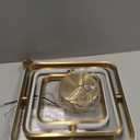 Modern LED Pendant Light Gold Pendant Lights 4000K 35W Dimmable Height Adjustable Pendant Lighting Rectangle Chandelier for Kitchen Island Dining Room Bedroom Living Room Foyer3-Ring (Rectangular-3 Ring External Glow)