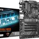GIGABYTE B550 Eagle WIFI6 Motherboard, Supports AMD AM4 Ryzen 5000 Processors, ATX, DDR4, 2X M.2, PCIe 4.0, WIFI6, 1GbE LAN, EZ-Latch