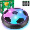 Set of 1 Light Up LED Soccer Ball Toys, Hover Toys for Boys Girls 4-7 8-12, Stocking Stuffers for Kids, for 3 4 5 6 7 8 9 10 11 12 Year Old Boys Girls (Black)