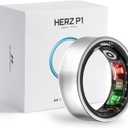 Herz P1 Smart Ring for Women & Men  (Size 6) 24/7 Health Metrics Fitness Ring, Tracks 20+ Biometrics, 6 Day Battery Life, Waterproof Stainless Steel, Free APP for iOS Android, No Subscription
