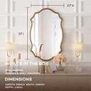 Wall Mirror in Vintage Golden - Decorative Metal Frame, 20x30 Inch Accent Mirror, Wall Mounted Mirrors Antique Gold Frame Perfect for Your Living Room Bedroom Bathroom Entryway Stairway Kitchen