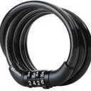 Master Lock Bike Lock Cable, Combination, 1.2 m Coiling Cable, Outdoor 8143EURDPRO- Use with All Kinds of Bike, Skateboards, Strollers, Lawnmowers and Other Outdoor Equipment (Black)