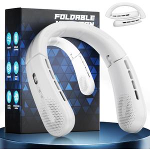 ChillGo Portable Neck Fan - 8400 RPM Enlarged Turbo Airflow - 5200mAh Personal Rechargeable Cooling Wearable Fan - Max 16H, 4 Speeds, Foldable, LED Display - Great Gifts for Men Women - NYC Snowfall