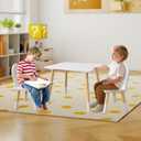 Kids Wood Table and 2 Chair Sets, Toddler Small Multi-Activity Study, Eating, and Playing Table Set for Age 3-7, Child Desk and Chair Set for Daycare, Classroom, Home