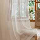 AmHoo 2 Panels Boho Vintage Lace Semi Sheer Curtain Farmhouse Voile Curtains for Living Room Bedroom Window Treatment Bright White 55 x 84 Inch