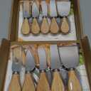 20 Pcs Cheese Knives, Wooden Handle Cheese Knife Set for Charcuterie Board, Mini Steel Stainless Cheese Cutter, Spreader, Fork for Party Wedding Christmas, Charcuterie Accessories
