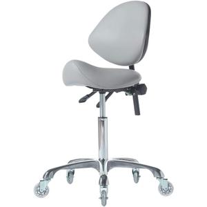 Adjustable Hydraulic Roller Saddle - Heavy Duty (450 lbs) - Beauty Salon, Massage, Clinic and Office - Grey