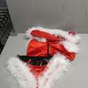 RSLOVE Women Sexy Christmas Costume - Santa Lingerie Set Velvet Claus Outfit 2Pcs Tops and Shorts Xmas Roleplay Bodysuit L