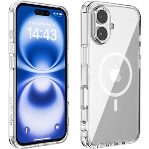 SU - iPhone 16 Magnetic Clear Case Slim Shockproof Design, Compatible with MagSafe, Wireless Charging Case - Transparent Cover, Anti Yellowing Phone Case for iPhone 16 (6.1")