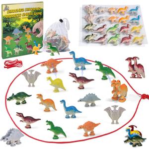 Dinochez Dinosaur Magnetic Chess Game Set 2025 Kids Toys, 20 Pcs Dinosaur Toys Christmas Stocking Stuffers Strategy Board Games Chess Set Kids Games for Grandkids and Kid