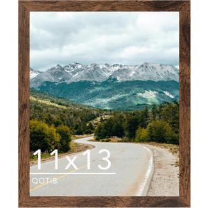 11x13 Picture Frame Deep Brown for Wall Hanging, Wood 11 x 13 Frame Photo Frame for Wall Horizontally or Vertically, Deep Brown, 1 Pack